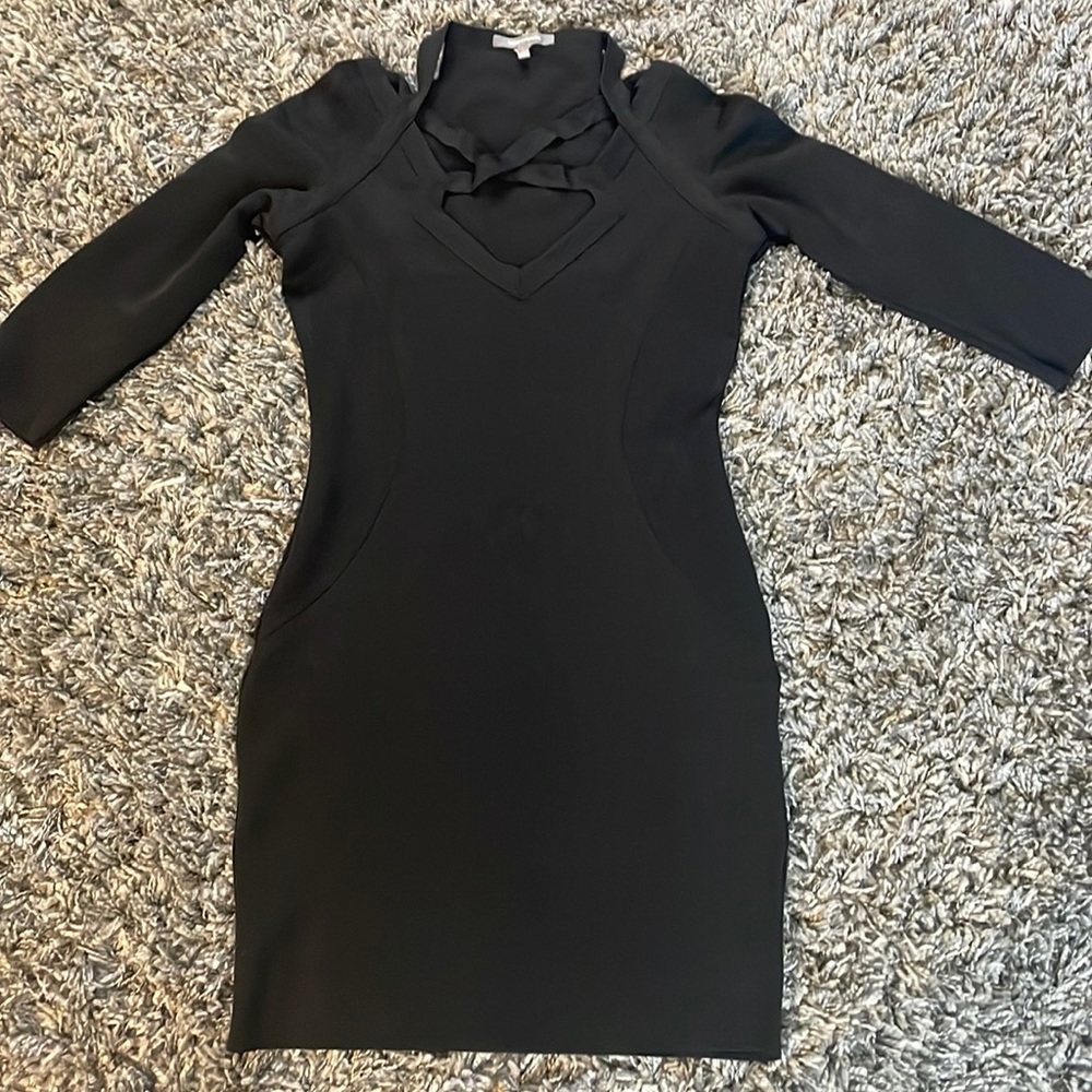 Black detail bandage dress